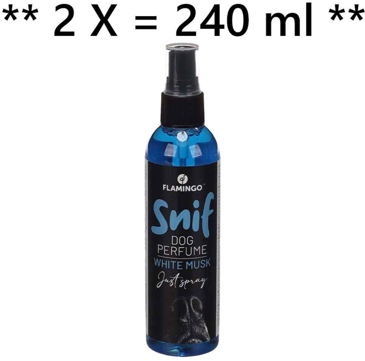 parfum ** 2 X ** SNIF white musk 120 ml = 240 ml - fijne geur - Uw hond zal hiermee zo lekker ruiken , ideaal na regenbui de Flamingo – photo produit