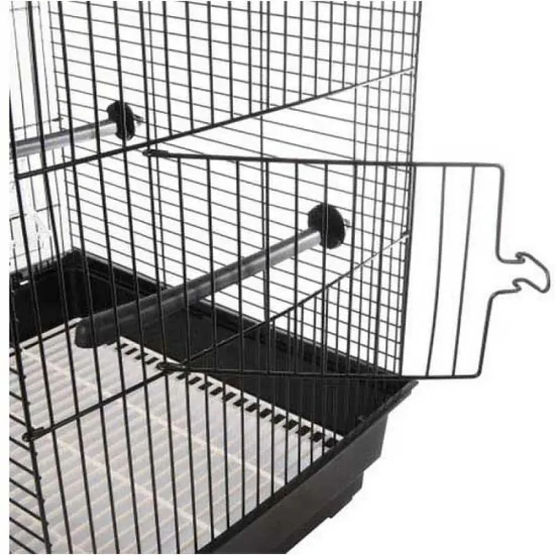 Parkietenkooi Nusa - 39 x 31 x 46 cm - met Metalen Dak - Stijlvolle Kooi voor Kleine Vogels by Flamingo in Black – product photo 3 of 5