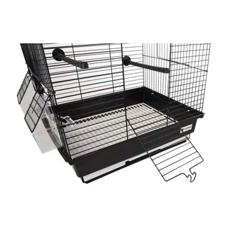 Parkietenkooi Nusa - 39 x 31 x 46 cm - met Metalen Dak - Stijlvolle Kooi voor Kleine Vogels by Flamingo in Black – product photo 4 of 5