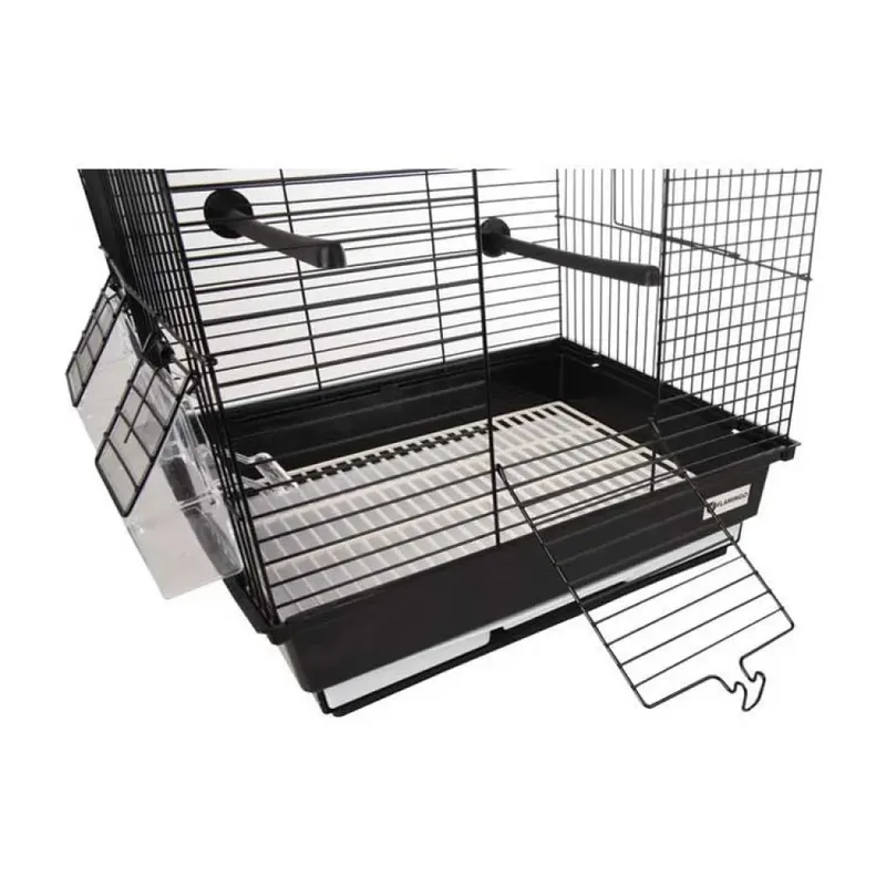 Parkietenkooi Nusa - 39 x 31 x 46 cm - met Metalen Dak - Stijlvolle Kooi voor Kleine Vogels by Flamingo in Black – product photo 4 of 5
