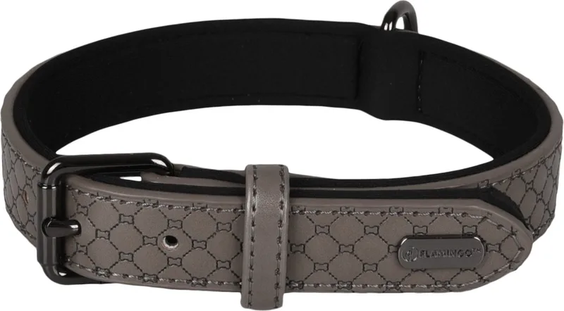 Patti Met Neopreen - Halsband Honden - Halsband Patti M/l 38-48cm 25mm - 1st - 130948 - 1st de Flamingo en Gris – photo produit