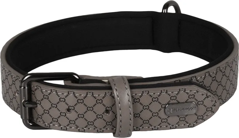 Patti Met Neopreen - Halsband Honden - Halsband Patti Xl 47-57cm 30mm - 1st - 130942 - 1st de Flamingo en Gris – photo produit