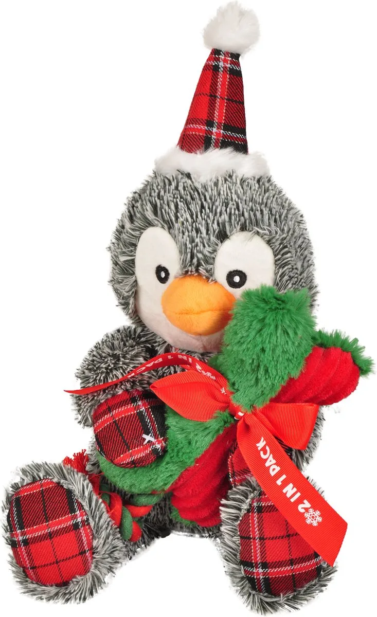Pinguin Knuffel 2-1 - Hondenspeelgoed - Groen - 43 cm de Flamingo en Rouge – photo produit