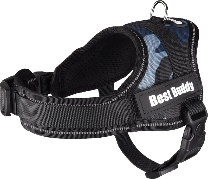 Pluto Liberty - Harnas Honden - Harnas Best Buddy Pluto Camouflage Xxs 34-46cm 20mm - 1st - 129324 - 1st de Flamingo en Bleu – photo produit