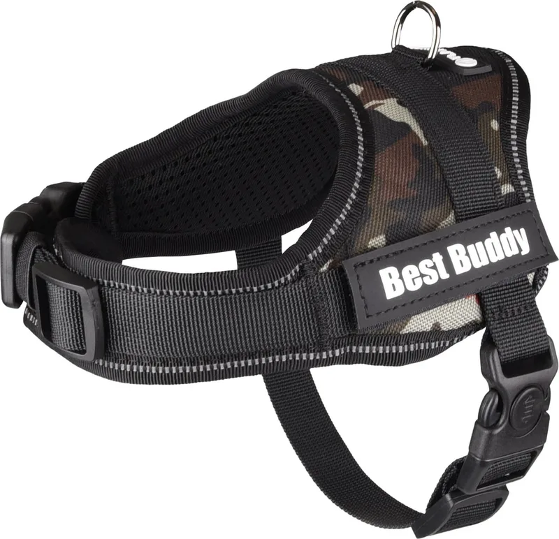 Pluto Liberty - Harnas Honden - Harnas Best Buddy Pluto Jungle Camouflage Xxs 34-46cm 20mm - 1st - 129316 - 1st von Flamingo in Kaki – Produktfoto