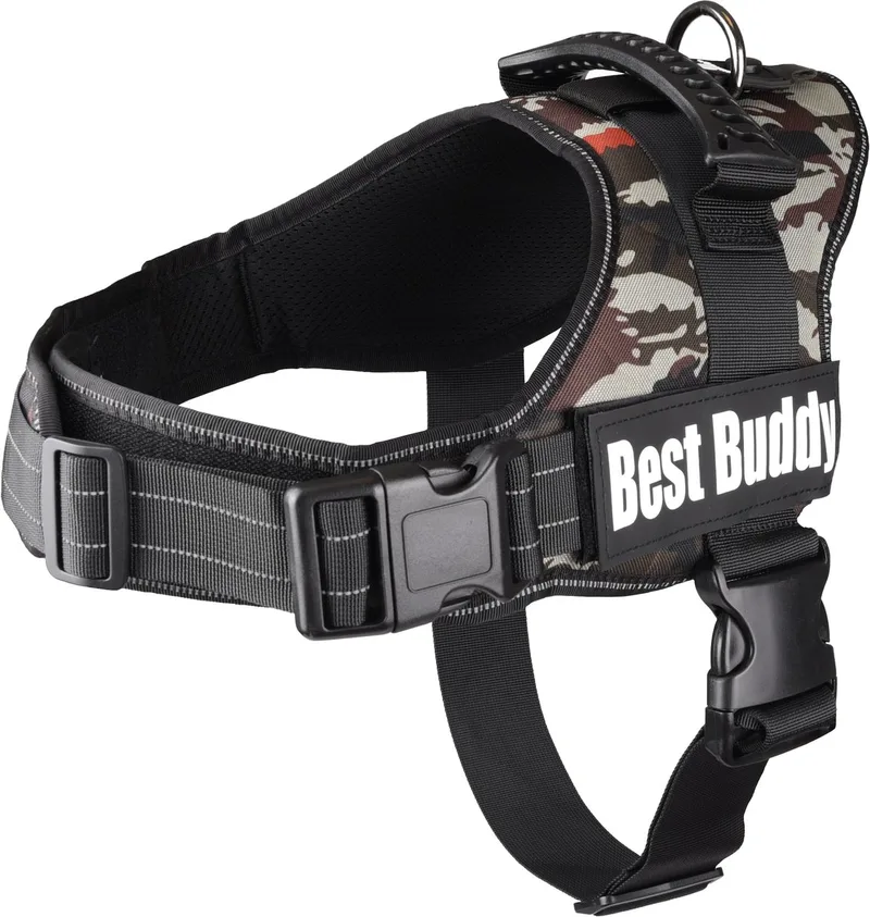 Pluto Liberty - Harnas Honden - Harnas Best Buddy Pluto Jungle Camouflage Xxl 95-130cm 50mm - 1st - 122556 - 1st by Flamingo in Kaki – product photo