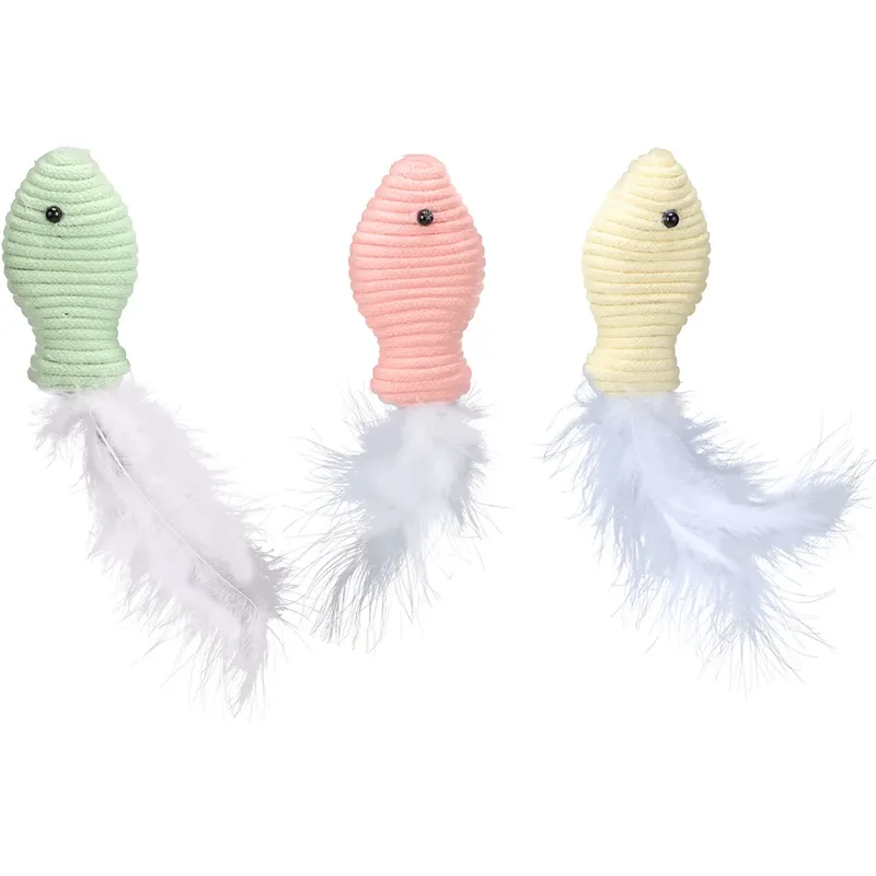 Poppy Fish Feather Katten Speelgoed Geassorteerd by Flamingo – product photo