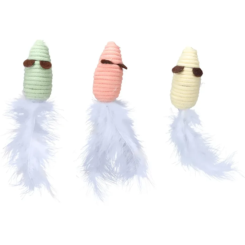 Poppy Mouse Feather Katten Speelgoed Geassorteerd by Flamingo – product photo