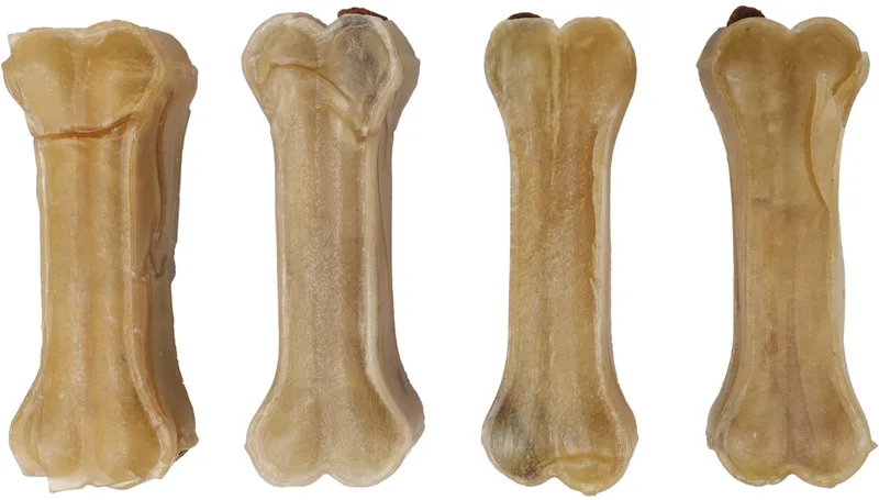 R'hide Hondenbeen Met Munt - 9 cm - 4 stuks - Glutenvrije Kauwsnack voor Gezonde Tanden en Frisse Adem by Flamingo – product photo