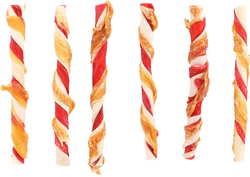 R'hide - Snack Honden - R'hide Staaf Multicolor Met Kip 7/8mm 12cm 6st 70gr - 6st - 210733 - 6st de Flamingo – photo produit 1 sur 2
