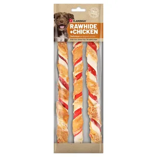 R'hide - Snack Honden - R'hide Staaf Multicolor Met Kip 7/8mm 12cm 6st 70gr - 6st - 210733 - 6st de Flamingo – photo produit 2 sur 2