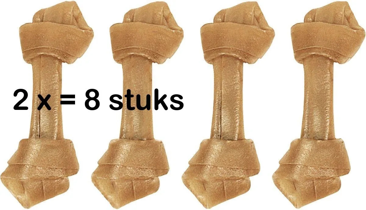 rawhide ** 2 X ** knoopbeen 12 cm 4 stuks - 180 gr = 360 gr - 8 st. tandverzorgend. von Flamingo – Produktfoto
