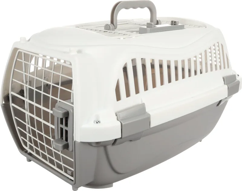 reisbench Globe – Transportkooi voor hond en kat – Hondenbench & kattenbench maat S – 52 x 30 x 33 cm – Met metalen deuren & veiligheidsslot by Flamingo in Grey – product photo