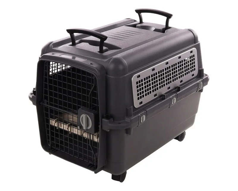 Reisbench hond – Autobench – Transportbox hond M 71x51x54 cm – Flamingo Transportkooi Lanta Donkergrijs von Flamingo in Grau – Produktfoto 2 von 3