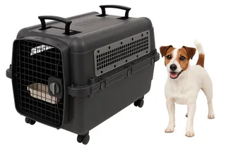 Reisbench hond – Autobench – Transportbox hond M 71x51x54 cm – Flamingo Transportkooi Lanta Donkergrijs von Flamingo in Grau – Produktfoto 1 von 3