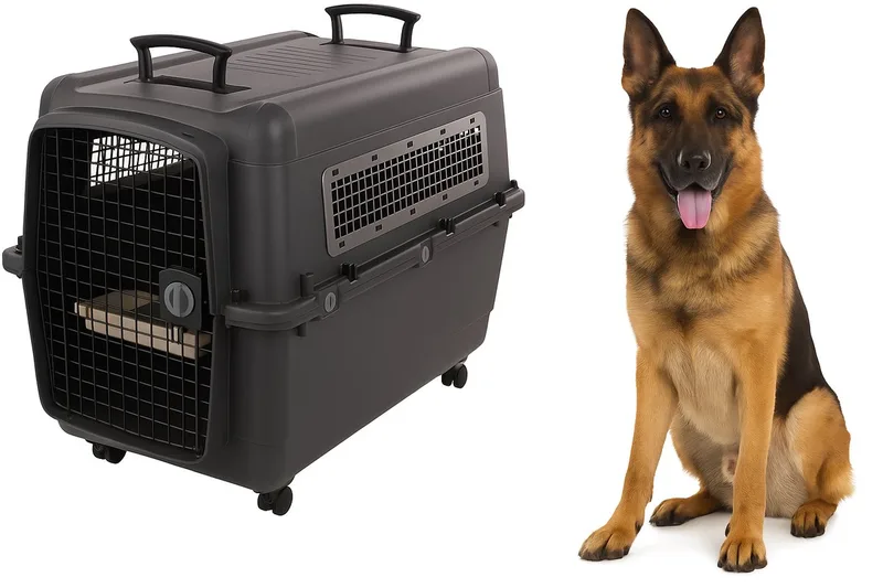 Reisbench hond – Autobench – Transportbox hond XXL 101x67x81 cm – Flamingo Transportkooi Lanta Donkergrijs von Flamingo in Grau – Produktfoto