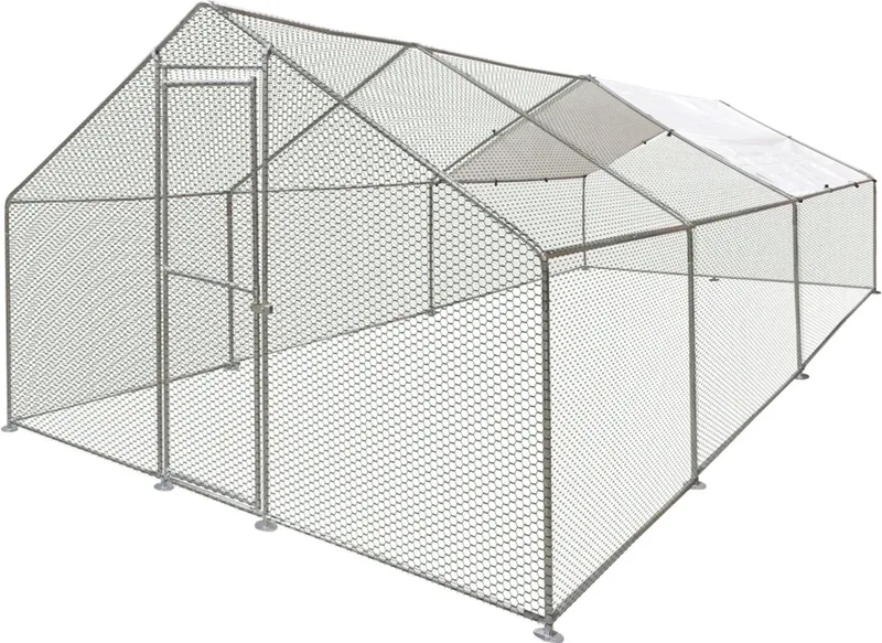 Ren Doerak - 6 x 3 x 2 m - Buitenren voor pluimvee en konijnen - Stevig, flexibel en eenvoudig aan te passen by Flamingo in Silver – product photo