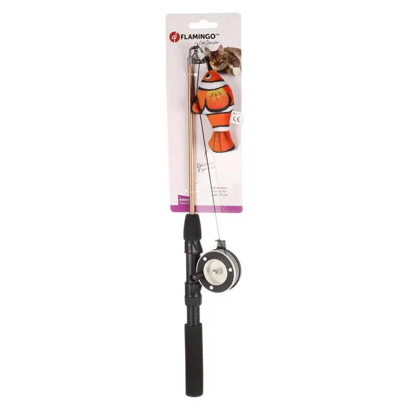 Rodney Clownvis - Kattenspeelgoed - 75x13.5 cm de Flamingo en Orange – photo produit 4 sur 5