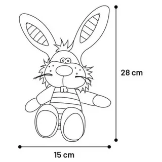 Roger Konijn - Hondenspeelgoed - 15 cm van Flamingo in Bruin – productfoto 2 van 2