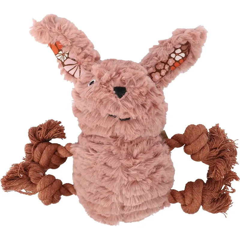 Rozette Rabbit Rope Hondenspeeltje de Flamingo – photo produit