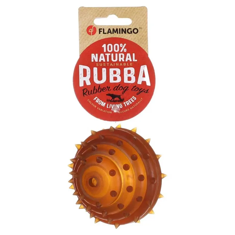 Rubba - Speelgoed Honden - Hs Rubber Rubba Bal Met Stekels 9x9x7cm - 1st - 138008 - 1st by Flamingo in Brown – product photo 2 of 3