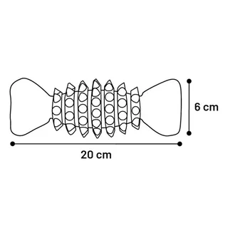 Rubba - Speelgoed Honden - Hs Rubber Rubba Been Met Stekels M 14x4,7x4cm - 1st - 138016 - 1st von Flamingo in Braun – Produktfoto 3 von 3