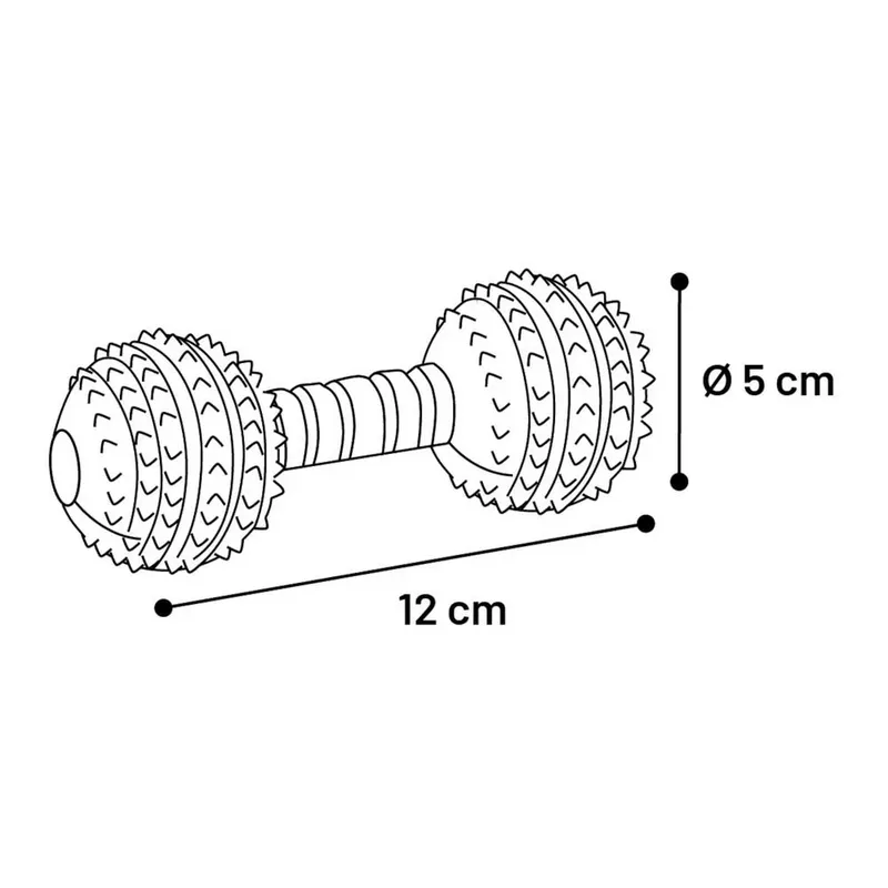 Rubba - Speelgoed Honden - Hs Rubber Rubba Dumbell Met Stekels 12x5x5cm - 1st - 137984 - 1st by Flamingo in Brown – product photo 3 of 3
