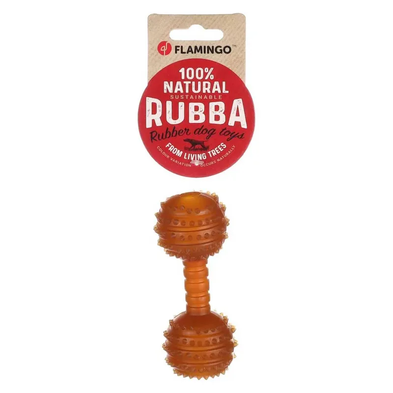 Rubba - Speelgoed Honden - Hs Rubber Rubba Dumbell Met Stekels 12x5x5cm - 1st - 137984 - 1st by Flamingo in Brown – product photo 2 of 3