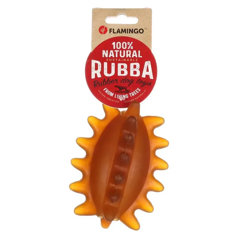 Rubba - Speelgoed Honden - Hs Rubber Rubba Rugby Met Stekels 10.5x7.2x7.2cm - 1st - 138078 - 1st von Flamingo in Braun – Produktfoto 2 von 3