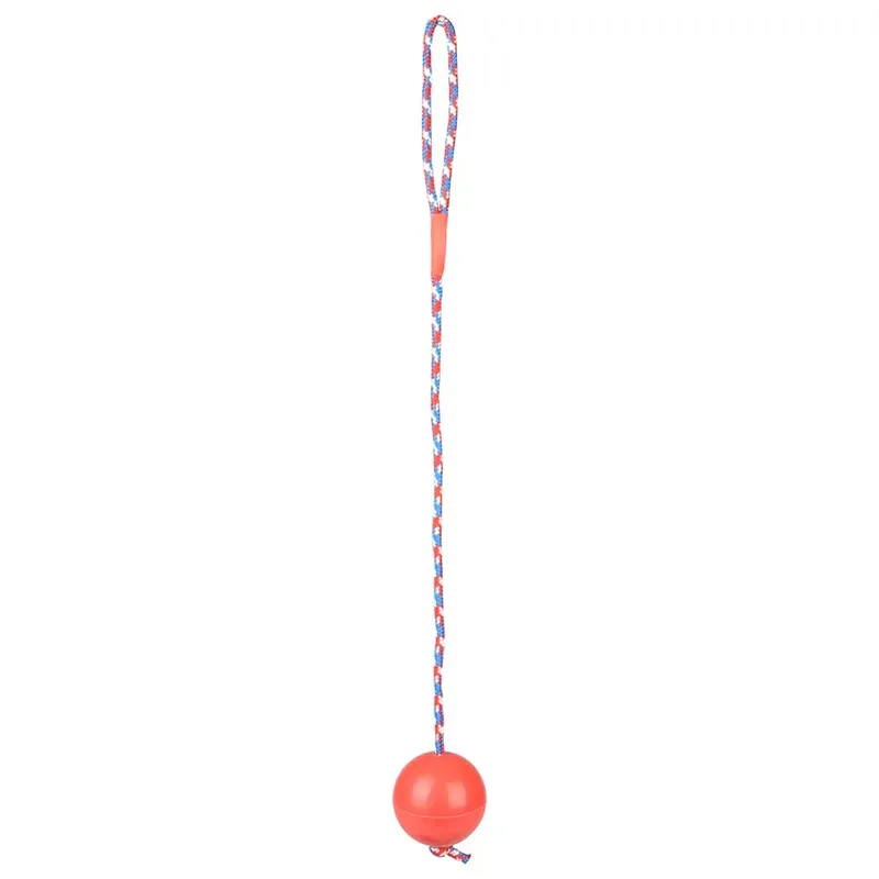 Rubber Bal Met Koord Rood - Hondenspeelgoed - 67 cm - Rood de Flamingo en Rouge – photo produit 3 sur 3