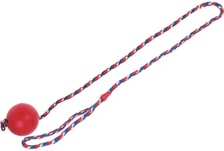 Rubber Bal Met Koord Rood - Hondenspeelgoed - 67 cm - Rood de Flamingo en Rouge – photo produit 1 sur 3