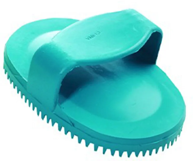 rubberen borstel - massageborstel voor honden - BUDHA - BLAUW - RUBBEREN GROOMING BRUSH - helpt voor een goede bloedcirculatie de Flamingo – photo produit