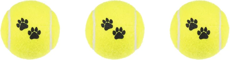 Smash - Speelgoed Honden - Hs Tennisbal Smash + Print Poot 6cm 3 Stuks - 3st - 121949 - 3st de Flamingo en Jaune – photo produit