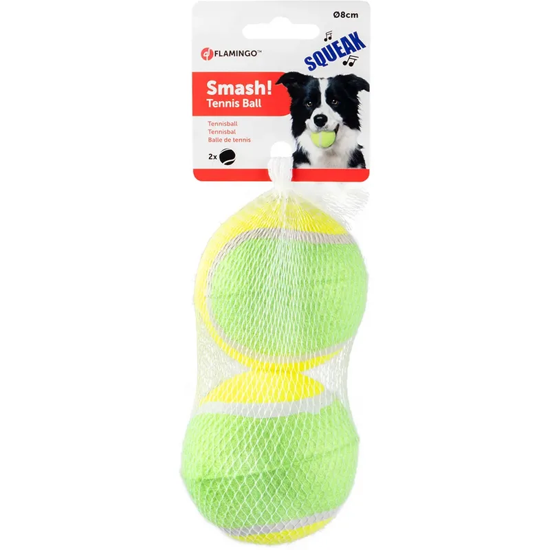 Smash Tennis Ball Squeak Hondenspeeltje 2 Eenheden by Flamingo – product photo