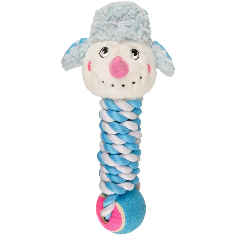 Snowman & Rope & Ball Hondenspeeltje de Flamingo – photo produit