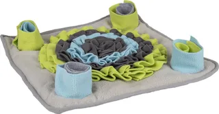 Snuffelmat "Joya" – Grijs/Blauw/Rood/Wit – 40 x 40 x 5,5 cm – Interactief Speelmat voor Honden en Katten de Flamingo en Multicolore – photo produit 1 sur 5
