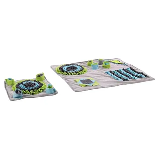 Snuffelmat "Joya" – Grijs/Blauw/Rood/Wit – 40 x 40 x 5,5 cm – Interactief Speelmat voor Honden en Katten de Flamingo en Multicolore – photo produit 4 sur 5