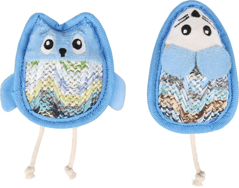 Speelgoed Kagra Uil & Muis Blauw - Kattenspeelgoed - 1st by Flamingo – product photo