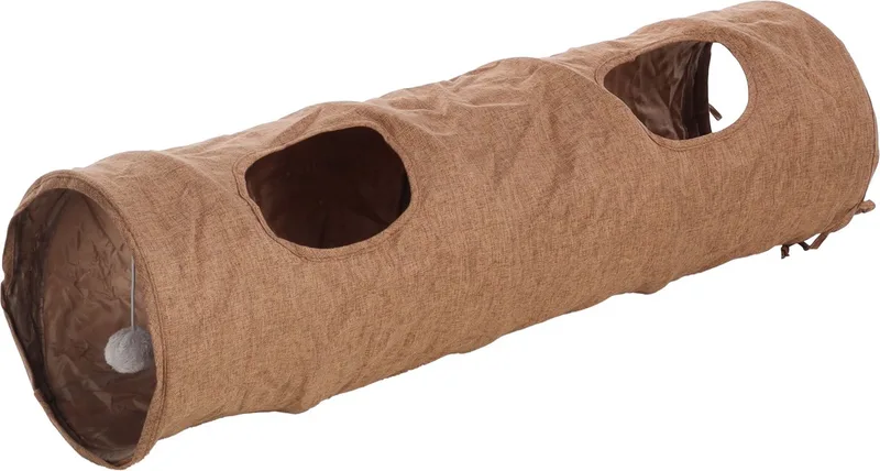 Speelgoed Terri Tunnel met bal Bruin - Kattenspeelgoed - 1st de Flamingo – photo produit