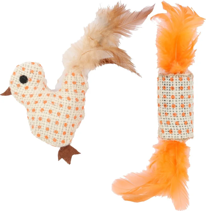 Speelgoed Texo Rol & Vogel Oranje - Kattenspeelgoed - 1st von Flamingo – Produktfoto