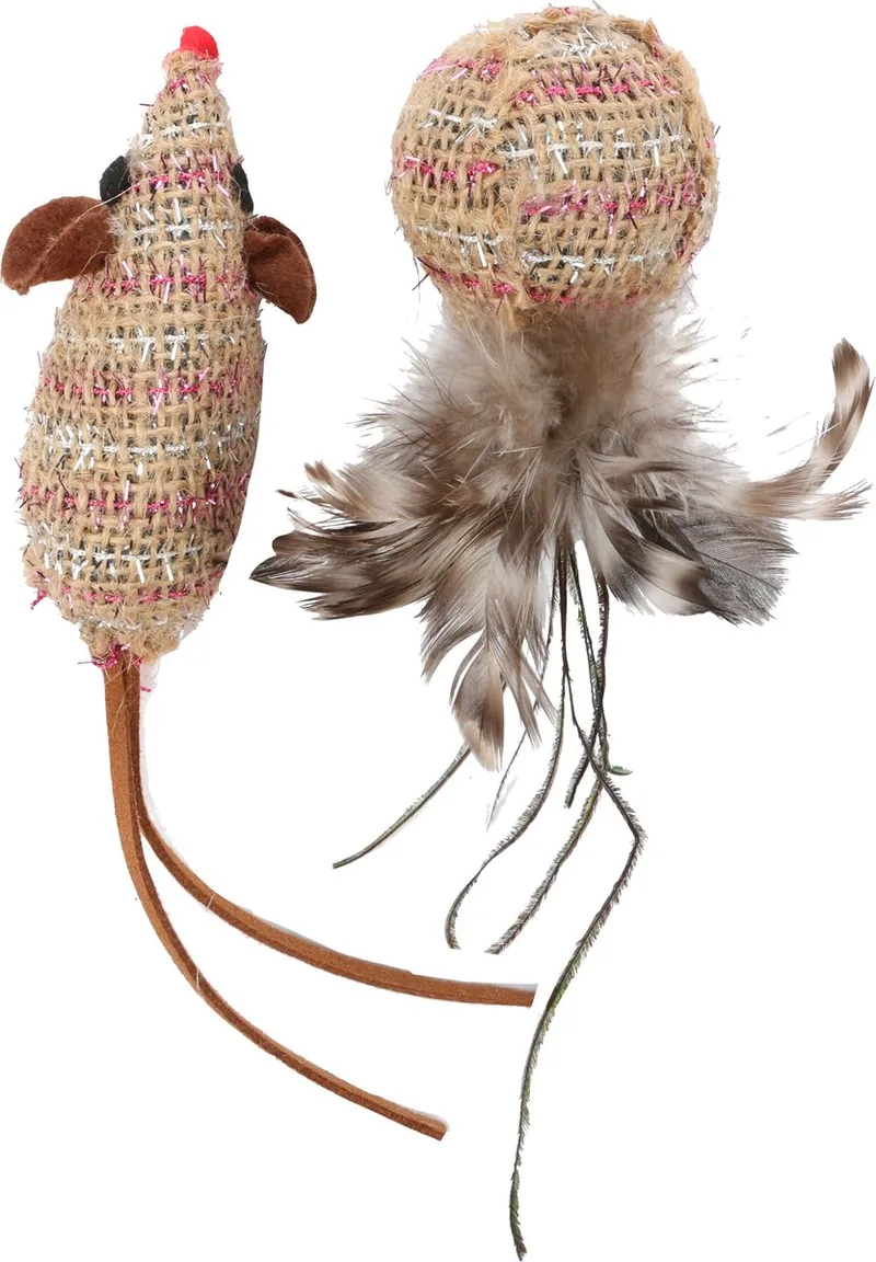 Speelgoed Texu Bal & Muis Bruin - Kattenspeelgoed - 1st by Flamingo – product photo