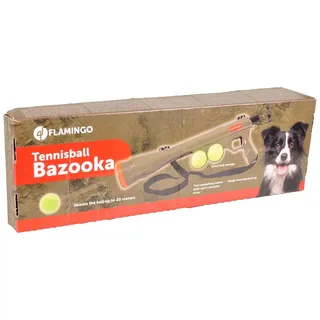 Speelgoed "Wissam" Bazooka met Bal – Kaki – 60 cm – Interactief Gooispeelgoed voor Honden by Flamingo in Green – product photo 3 of 4