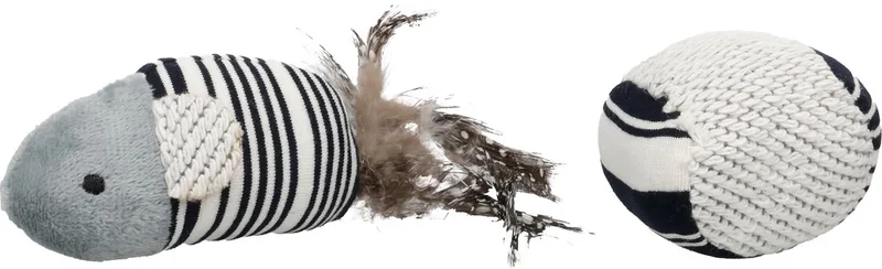 Speelgoed Zwawi Bal & Muis Wit & Zwart - Kattenspeelgoed - 1st von Flamingo – Produktfoto