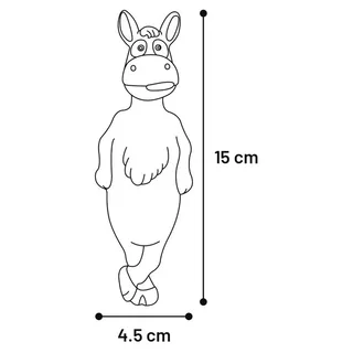 Squeaky Ezel - Hondenspeelgoed - 5 cm van Flamingo in Grijs – productfoto 3 van 3