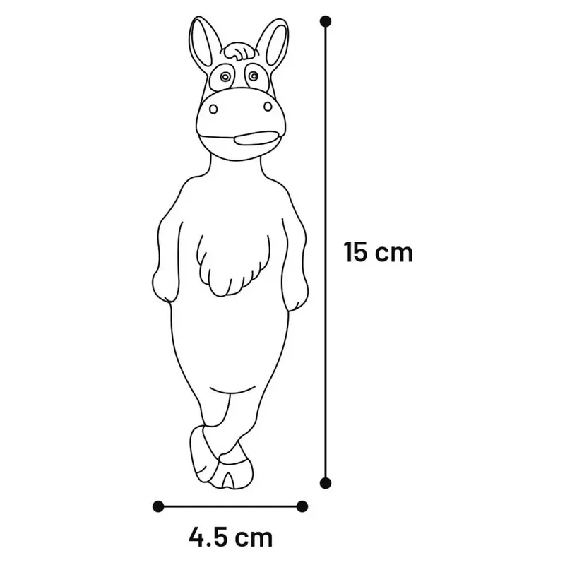 Squeaky Ezel - Hondenspeelgoed - 5 cm van Flamingo in Grijs – productfoto 3 van 3