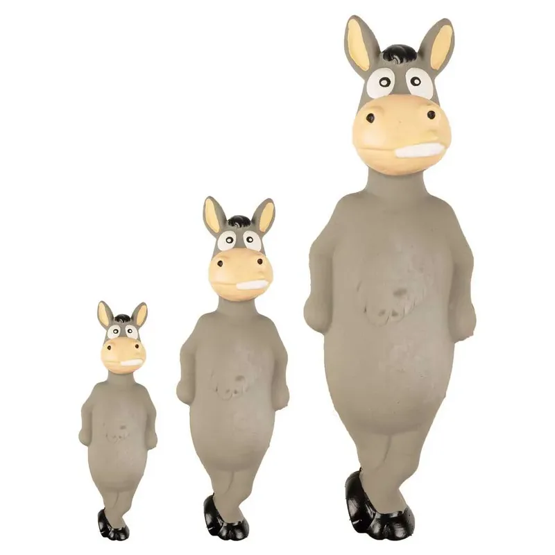 Squeaky Ezel - Hondenspeelgoed - 5 cm van Flamingo in Grijs – productfoto 2 van 3