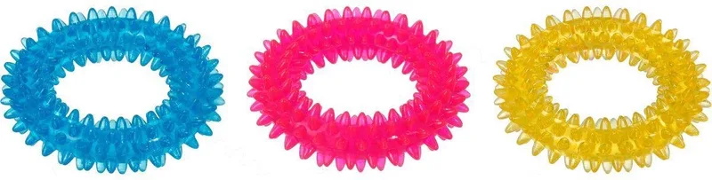 Stekelring - Hondenspeelgoed - 9 cm - Blauw;Roze;Geel by Flamingo in Blue – product photo