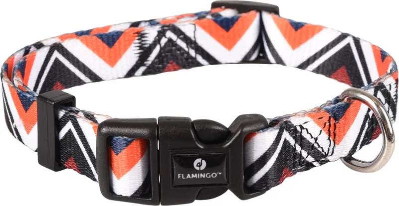 Stian - Halsband Honden - Halsband Stian Wit/zwart/oranje S 30-45cm 15mm - 1st - 128014 - 1st de Flamingo en Multicolore – photo produit