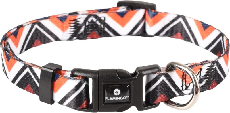 Stian - Halsband Honden - Halsband Stian Wit/zwart/oranje Xs 20-35cm 10mm - 1st - 128016 - 1st by Flamingo in Multicolour – product photo