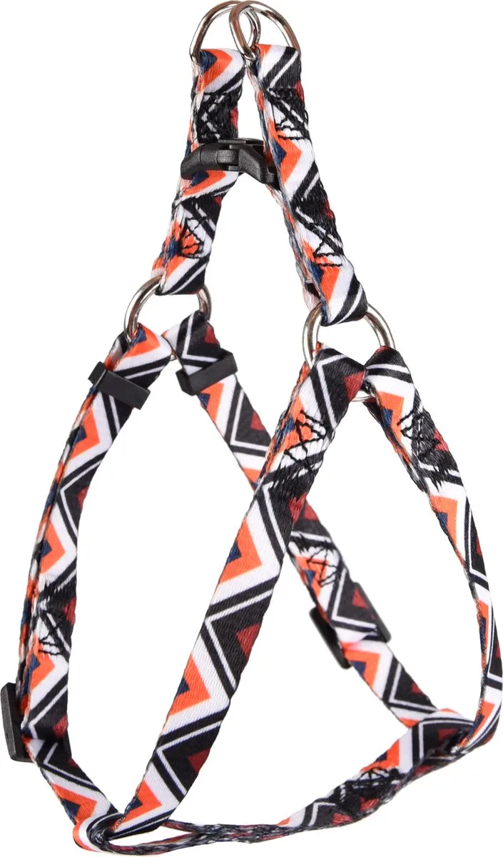 Stian Step&go - Harnas Honden - Harnas Step&go Stian Wit/zwart/ Oranje Xs 30-40cm 10mm - 1st - 128010 - 1st by Flamingo in Multicolour – product photo